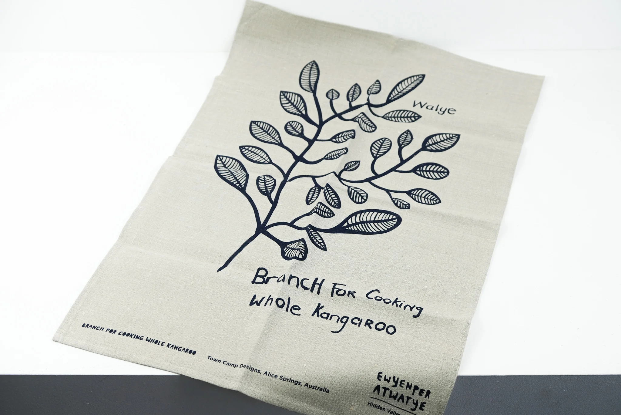 Town Camp Designs Printed Tea Towel - Branch For Cooking Whole Kangaroo - Image 3