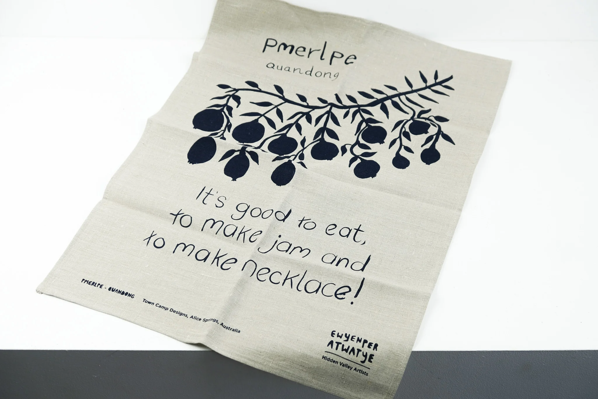 Town Camp Designs Printed Tea Towel - Pmerlpe - Quandong - Image 3